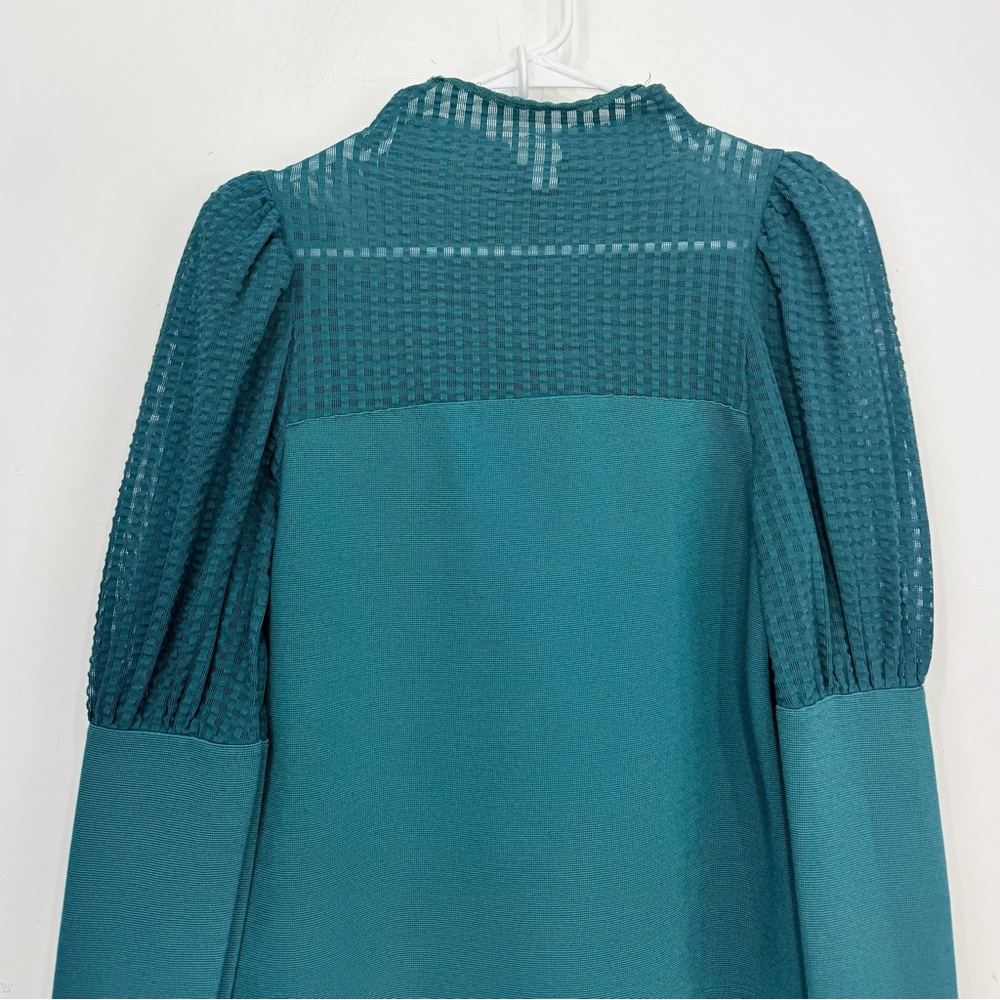 Maeve Teal Textured Puff Sleeve Top - Picture 9 of 16